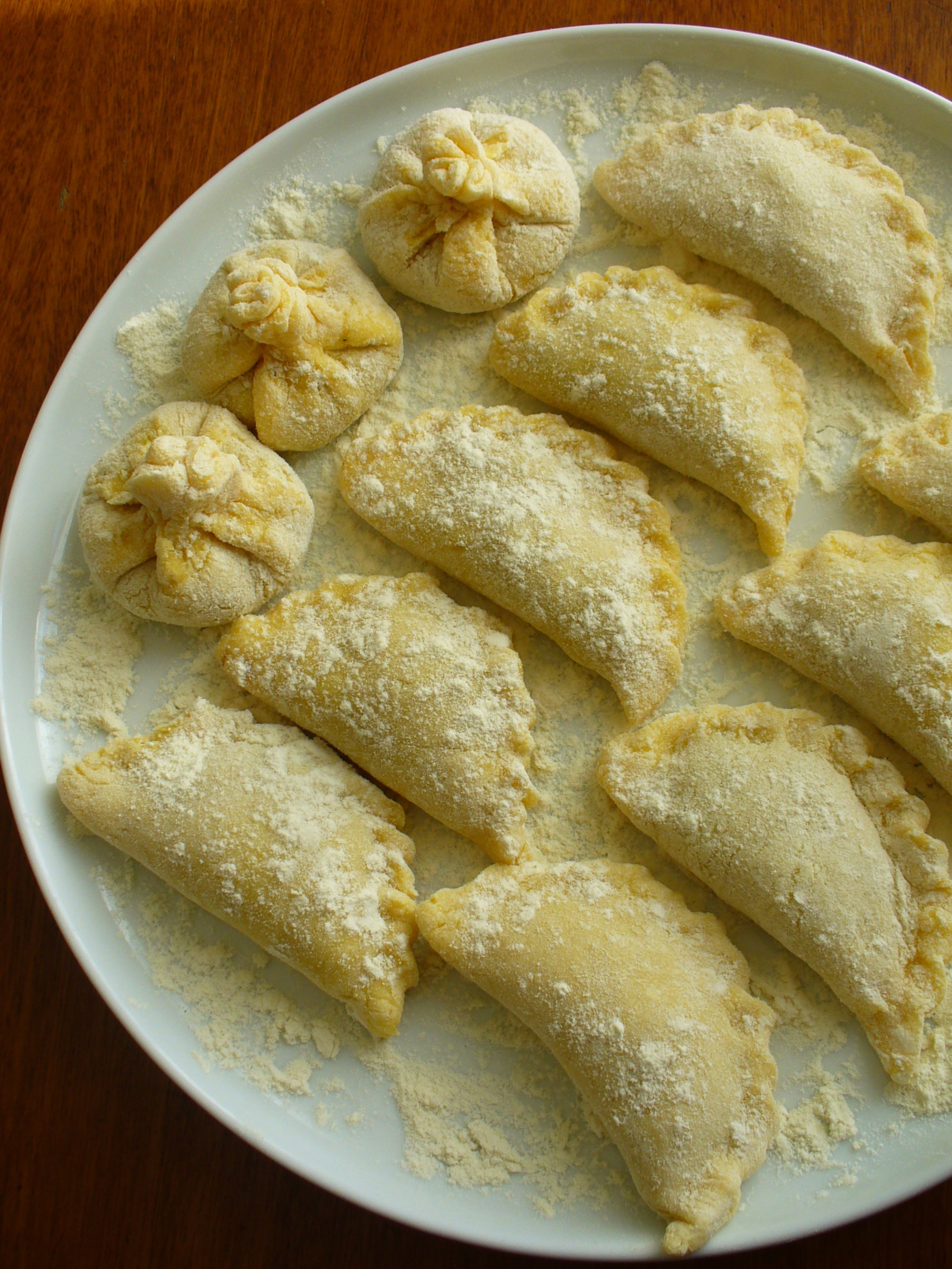 perogie and khinkali with beef